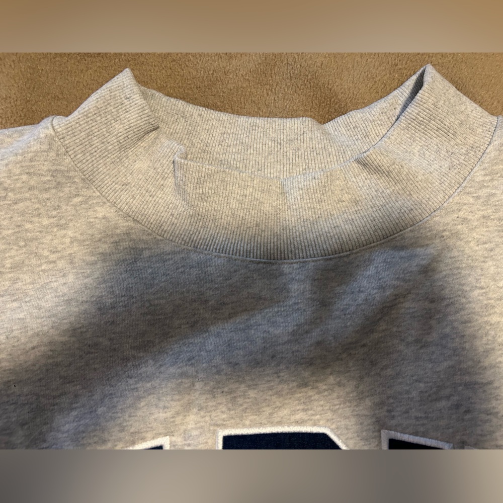 Parke Fleece Varsity Mockneck Sweatshirt Classic Grey + Navy Size XXL NWOT - Picture 6 of 13